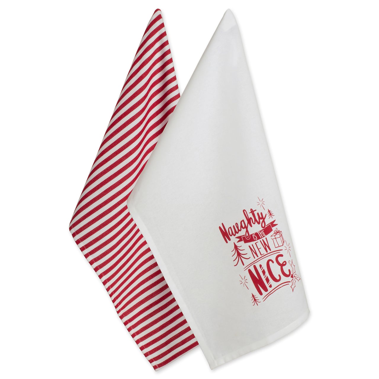 DII® Assorted Naughty Nice Holiday Printed Dishtowel Set